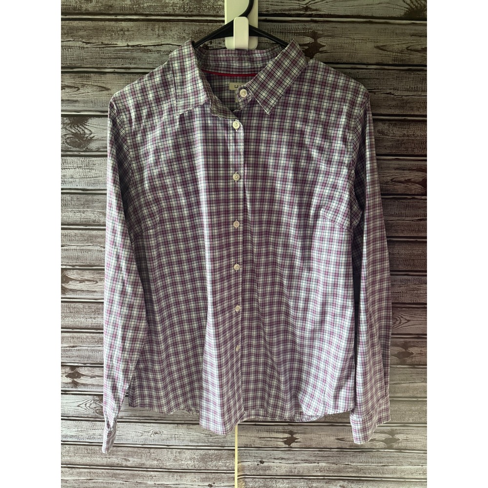 LL Bean Women's Long-Sleeved Button-Down Top Size M Multicolor Plaid